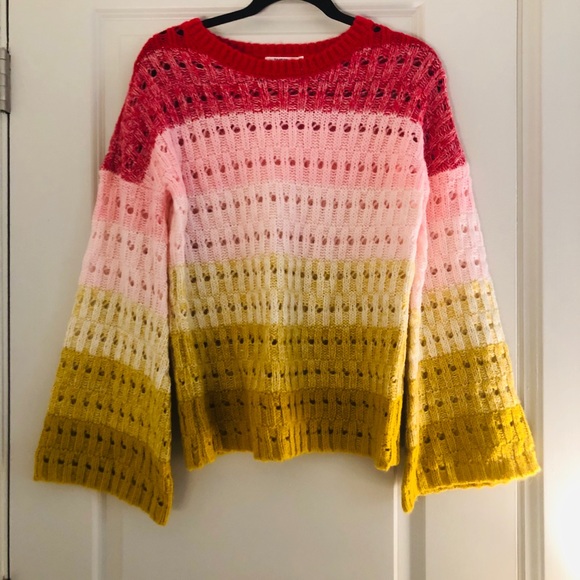 Tularosa Size Sm multi color bell sleeve sweater - Picture 3 of 5